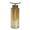 Sagebrook Home Glass 17`` Vase W/ Metal Lid,Gold Chrome