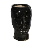 Sagebrook Home 14791-02 12" Ceramic, Face Planter, Black
