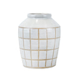 Sagebrook Home Ceramic 12``, Patterned Vase, Beige
