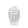 Sagebrook Home Ceramic 14``, Patterned Vase, Beige