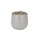 Sagebrook Home 14801-01 6" Ceramic Chevron Hanging Planter, Beige