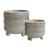 Sagebrook Home 14804-05 6"/8" Footed Planter with Dots, Gray, Set of 2