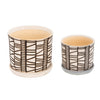 Sagebrook Home 14807-02 6"/8" Ceramic Planter with Saucer, Beige, Set of 2