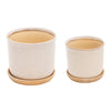 Sagebrook Home Set of 2 Ceramic 6/8" Planter W/ Saucer, Beige