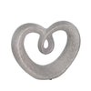 Sagebrook Home Ceramic 8" Beaded Heart Accent, Silver