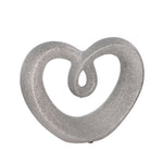 Sagebrook Home Ceramic 8" Beaded Heart Accent, Silver