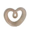 Sagebrook Home Ceramic 8" Beaded Heart Accent, Champange