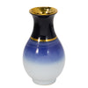Sagebrook Home Ceramic 14`` Vase W/ Gold Trim,Blue/White