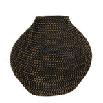 Sagebrook Home Ceramic 16" Beaded Vase, Black/Gold
