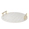 Sagebrook Home Marble / Aluminum 16`` Tray, White