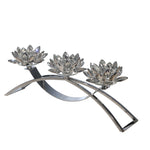 Sagebrook Home Metal/Glass 16`` 3 Lotus Votivecandle Holder, Silve
