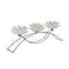 Sagebrook Home 14827-04 16" Metal/Glass 3 Lotus Candle Holder,  Rainbow