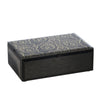 Sagebrook Home 14828-02 9" x 5" Wood/Glass Leaf Design Box, Black/Gold