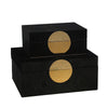 Sagebrook Home 14829-01 Velveteen Jewelry Box, Black / Gold, Set of 2