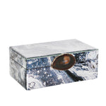 Sagebrook Home Wood / Glass 9X5`` Marble Design Jewelry Box, Multi