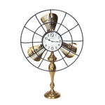 Sagebrook Home Metal 35`` Fan-Style Table Clock, Gold