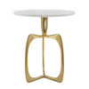 Sagebrook Home Metal 20`` Accent Table W/ White Marble, Gold