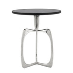 Sagebrook Home 20`` Accent Table W/ Black Marble, Nickel