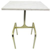 Sagebrook Home Metal 22`` 4-Legged Accent Table, White Marble, Gol