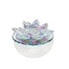 Sagebrook Home Crystal Lotus 5`` Trinket Jar,Rainbow