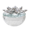 Sagebrook Home 14856-02 5" Crystal Lotus Trinket Jar, Silver