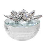 Sagebrook Home 14856-02 5" Crystal Lotus Trinket Jar, Silver