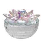 Sagebrook Home Crystal Lotus 5" Trinket Box, Blush