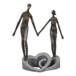 Sagebrook Home Polyresin 13`` Couple Holding Hands, Bronze