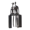 Sagebrook Home  Polyresin 11``High Sitting Couple, Silver/Black