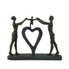Sagebrook Home 14882 15" Polyresin Family with Heart Sculpture, Bronze