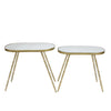 Sagebrook Home Set of 2 Metal/Mirror 24/26`` Accent Tables, Gold Kd
