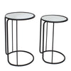Sagebrook Home Set of 2 Metal/Mirror  23/25`` Accent Tables, Black
