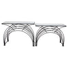 Sagebrook Home Set of 2 Metal/Marble 29/31`` Arch Accent Tables, Black