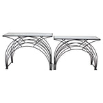 Sagebrook Home Set of 2 Metal/Marble 29/31`` Arch Accent Tables, Black
