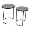 Sagebrook Home Set of 2 Metal/Wood 22/24" Round Accent Tables, Black