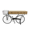Sagebrook Home 14903 34" Iron/Wood Bicycle Console with Drawers, Brown