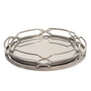 Sagebrook Home Set of 2 Metal 18/16`` Round Trays, Silver Leaf