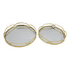 Sagebrook Home Set of 2 Metal 18/16`` Round Trays, Gold Leaf