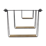 Sagebrook Home Metal/Wood 29`` 3-Tier Hanging Wall Shelf, Brown