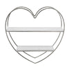 Sagebrook Home 14916-03 Metal/Wood 2 Tier Heart Wall Shelf, White/Silver