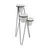 Sagebrook Home 14922-02 31" Metal 3-Tier Planter, White/Black