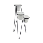 Sagebrook Home 14922-02 31" Metal 3-Tier Planter, White/Black