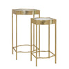 Sagebrook Home Set of 2 Metal Accent Tables, Gold/White
