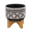 Sagebrook Home 14933-06 7" Diamond Planter On Stand, Black