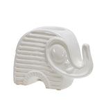 Sagebrook Home 14954-01 6" Ceramic Elephant Tea Light Candle Holder, White