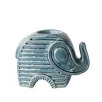 Sagebrook Home Ceramic 6`` Elephant Tea Light Candle Holder, Blue