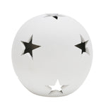 Sagebrook Home 14956 12" Ceramic Star Orb, Matte White
