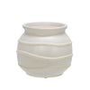 Sagebrook Home Ceramic 8`` Striped Vase, White