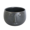 Sagebrook Home Ceramic 7" Face Planter, Matte Black