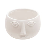 Sagebrook Home Ceramic 7" Face Planter, Matte White